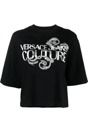 VERSACE T-shirt en coton à logo imprimé