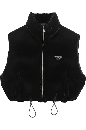 Prada Gilet crop à plaque logo