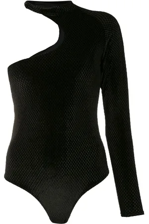 AMIR SLAMA Body en velours à design asymétrique à une manche