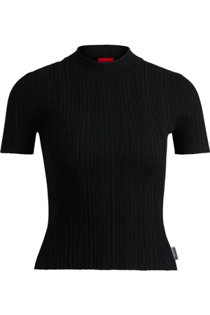 HUGO BOSS Haut nervuré à col montant