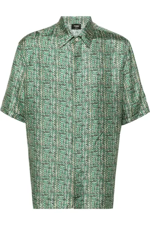Fendi Chemise en soie à imprimé abstrait