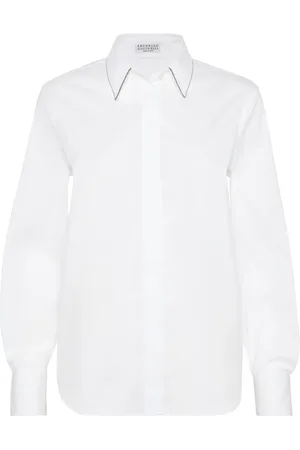 Brunello Cucinelli Chemise à col contrastant