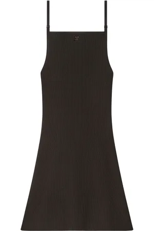 Courrèges Robe courte en maille à design nervuré
