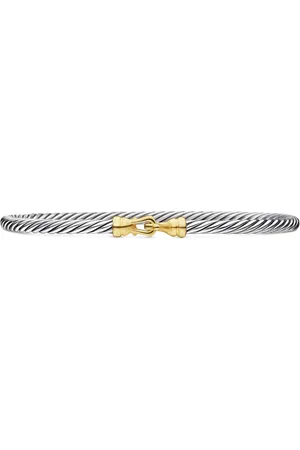 David Yurman Bracelet Buckle Classic Cable en or 18ct et sterling (3 mm)