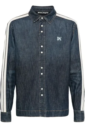 Palm Angels Veste en jean à logo brodé