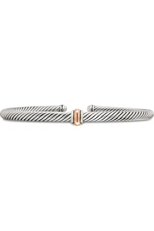 David Yurman Bracelet Classic Cable Station en or rose 18ct et sterling (4 mm)