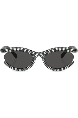 Swarovski Lunettes de soleil ovales ornées de cristaux