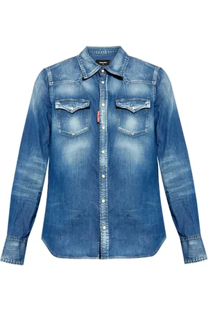 Dsquared2 Chemise en jean Western à effet usé