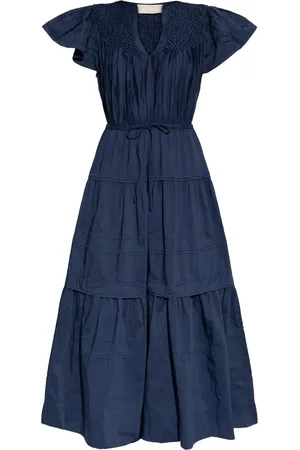 ULLA JOHNSON Robe mi-longue à design plissé