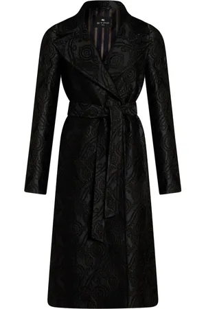 Etro Manteau ceinturé à motif en jacquard