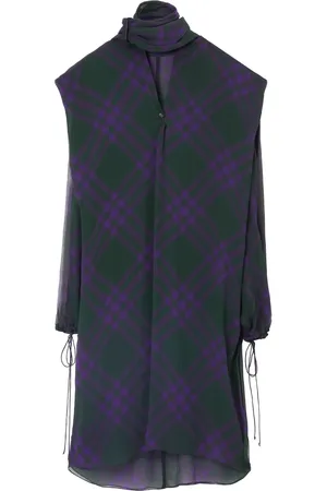 Burberry Blouse en soie à carreaux