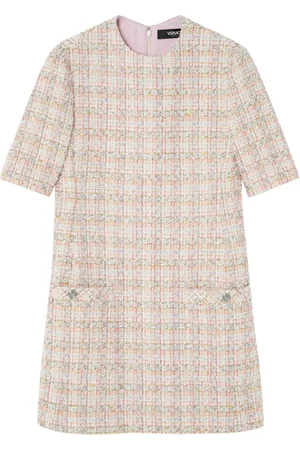 VERSACE Robe courte en tweed à coupe évasée