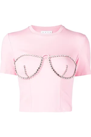 AREA Haut bustier à ornements en cristal