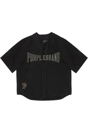 Purple Brand Chemise en coton à logo imprimé