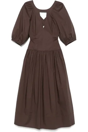 Twin-Set Robe en popeline à coupe mi-longue