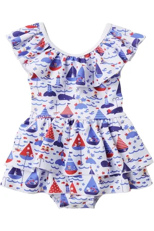 Familiar Maillot de bain imprimé à volants