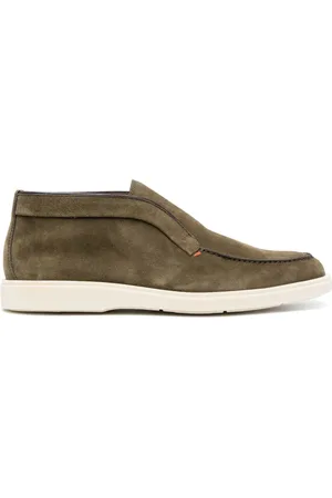 santoni Bottines en daim à coutures apparentes