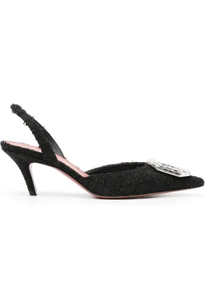Amina Muaddi Escarpins Camelia 105 mm à ornements