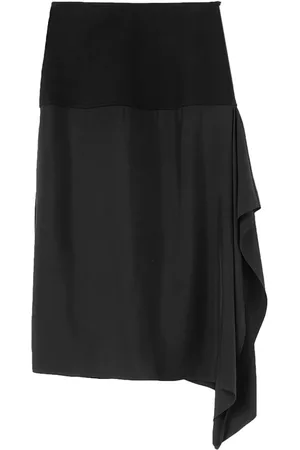 Jil Sander Jupe mi-longue en laine drapée