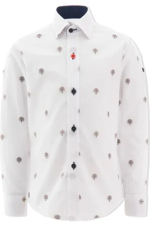 M. Moustache Robe-chemise en coton biologique à broderies