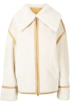 GOEN.J Veste en peau lainée à col oversize