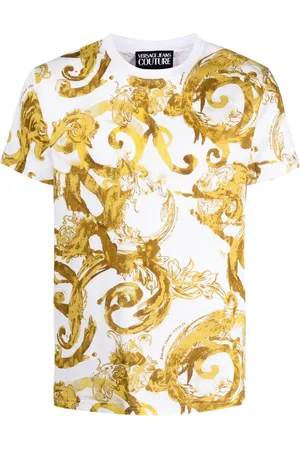 VERSACE T-shirt en coton à imprimé Baroque