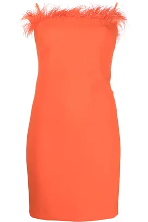 Patrizia Pepe Robe-bustier bordée de plumes à coupe courte