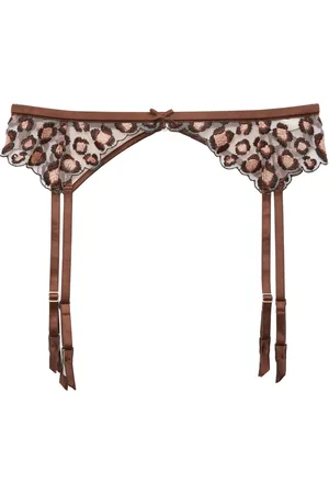 FLEUR DU MAL Porte-jarretelles à broderie léopard