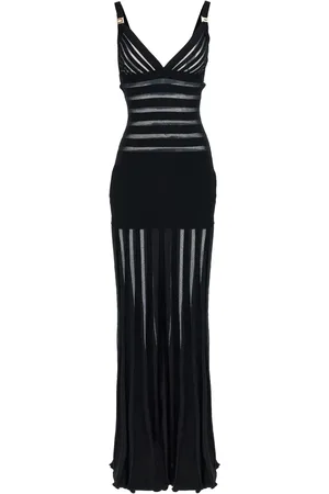 Elisabetta Franchi Robe longue à effet de transparence