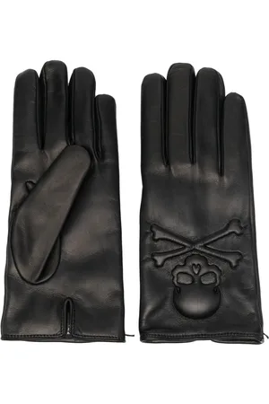 Philipp Plein Gants en cuir à doublure en cachemire