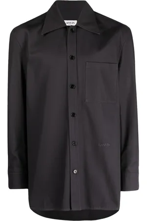 Lanvin Chemise en coton à logo brodé