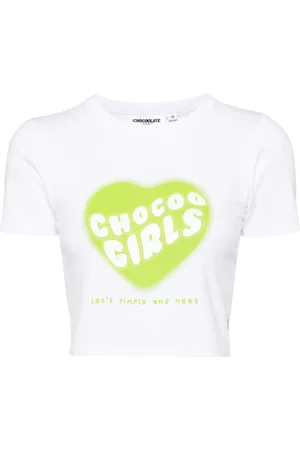 Chocoolate T-shirt crop à imprimé graphique