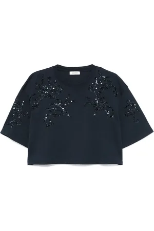 Sandro T-shirt à ornements strassés