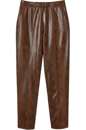 Twin-Set Pantalon court à effet peau de serpent