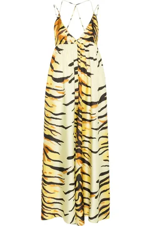 Nanushka Robe longue à imprimé zébré