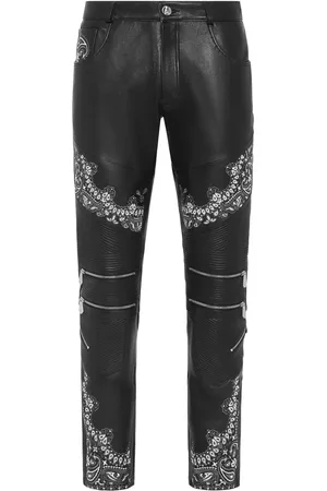 Philipp Plein Pantalon slim en cuir