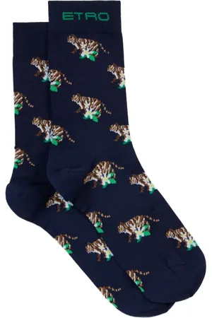 Etro Chaussettes à motif Tiger en jacquard