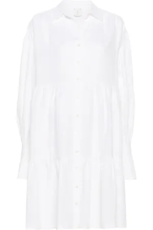 ELEVENTY Robe courte en lin à volants superposés