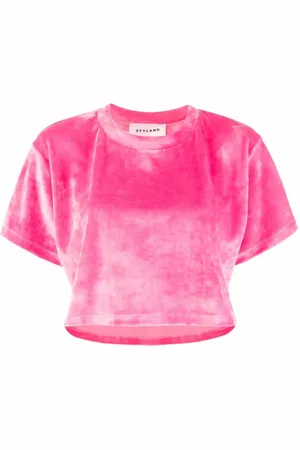 Styland T-shirt crop à effet de velours
