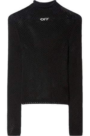OFF-WHITE Robe en maille ajourée à logo imprimé
