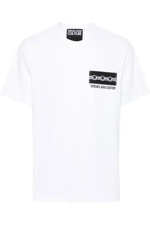 VERSACE T-shirt en coton à logo imprimé