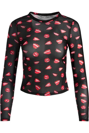 ALICE+OLIVIA X Tom Wesselmann haut Delaina à coupe crop
