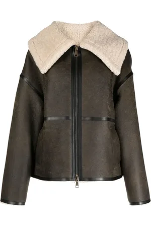 GOEN.J Veste en cuir à doublure lainée