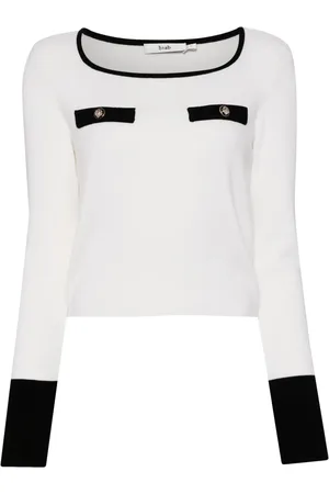 B+AB Haut crop en maille à encolure ronde