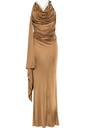 GIUSEPPE DI MORABITO Robe longue drapée à détail de broche