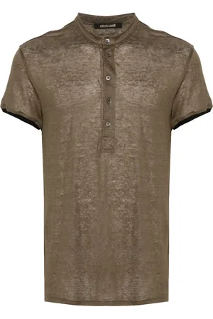 Roberto Cavalli Polo en coton à effet de transparence