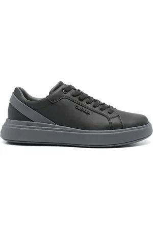 Calvin Klein Baskets en cuir à plaque logo