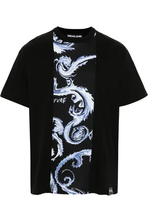 VERSACE T-shirt en coton à imprimé Barocco