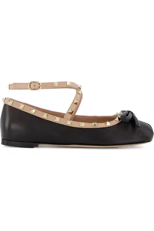 VALENTINO GARAVANI Ballerines en cuir à ornements Rockstud