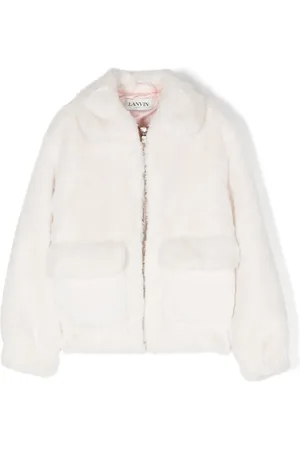 Lanvin Veste en peau lainée artificielle à col arrondi